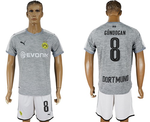 Dortmund #8 Gundogan Grey Soccer Club Jersey